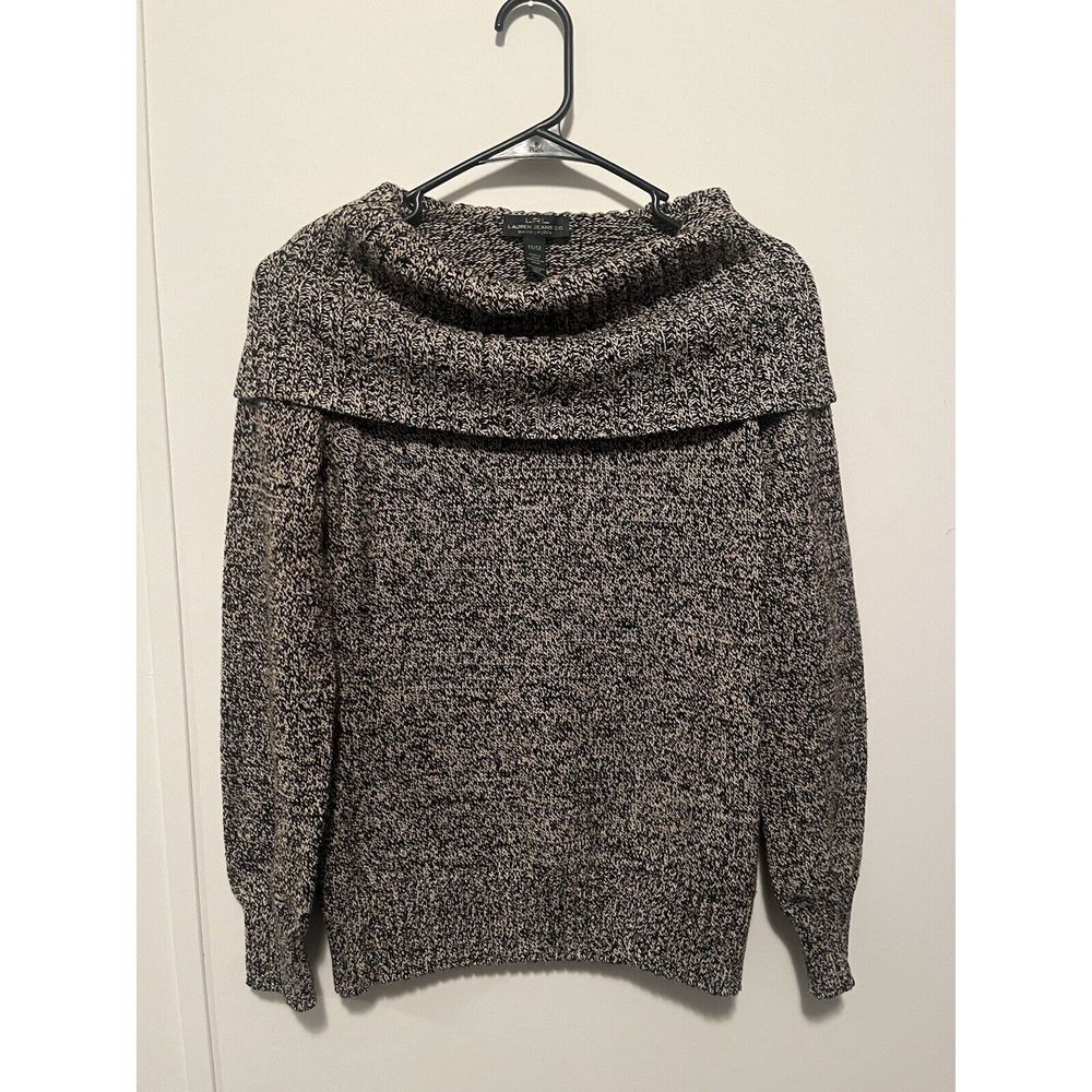 LRL Lauren Jeans Co Cotton blend sweater Brown cowl neck size‎ medium